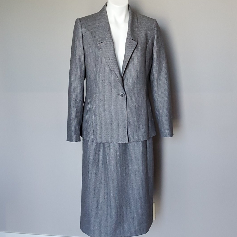 RARE Vintage 80s Gray Made in USA Union Wool Suit